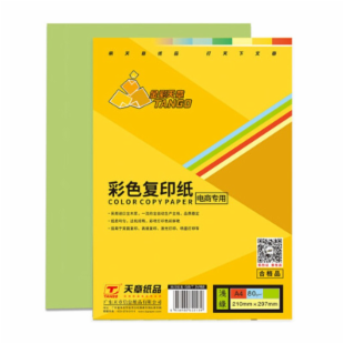天章（TANGO）金彩天章复印纸 A4 80g 500页/包 5包/箱 浅绿